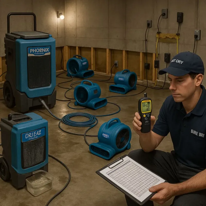 Structural Drying and Dehumidification process in Renville, MN